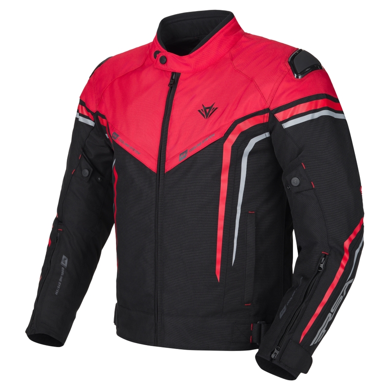 Giacca da moto RSA Compact 2 EVO nero-grigio-rosso