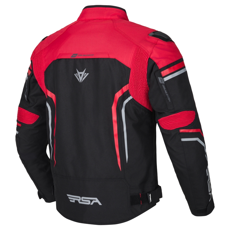Giacca da moto RSA Compact 2 EVO nero-grigio-rosso
