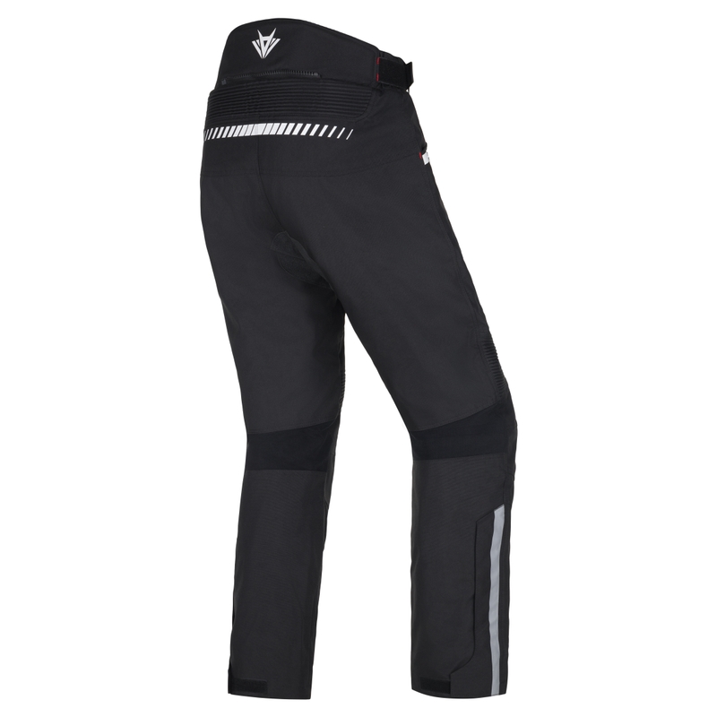 Pantaloni da moto RSA Rider in bianco e nero
