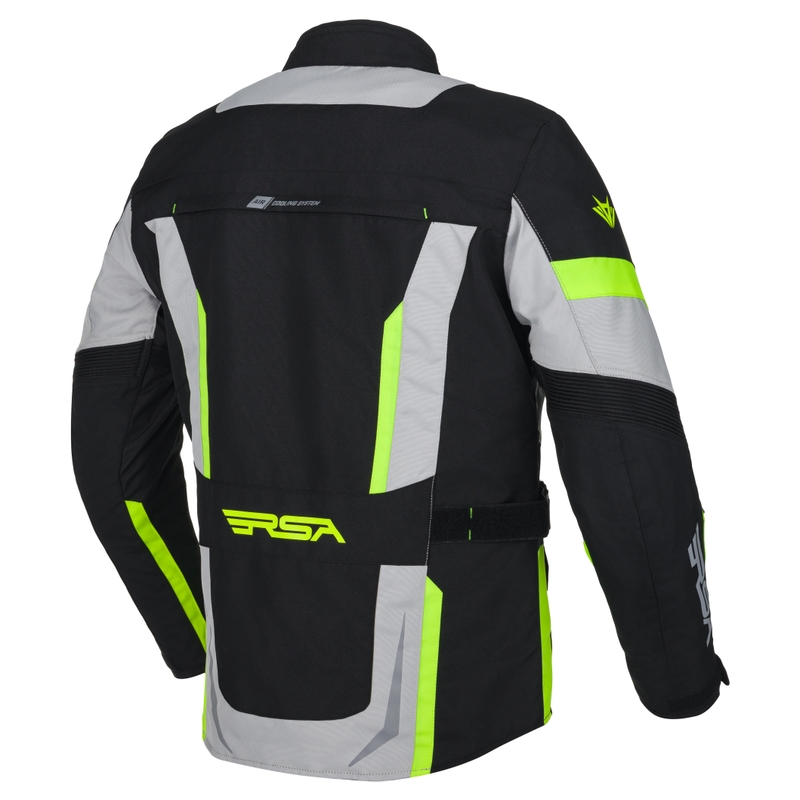 Giacca da moto RSA EXO 2 nero-grigio-giallo fluo