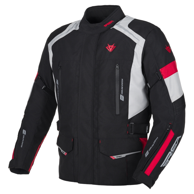 Giacca da moto RSA EXO 2 nero-grigio-rosso