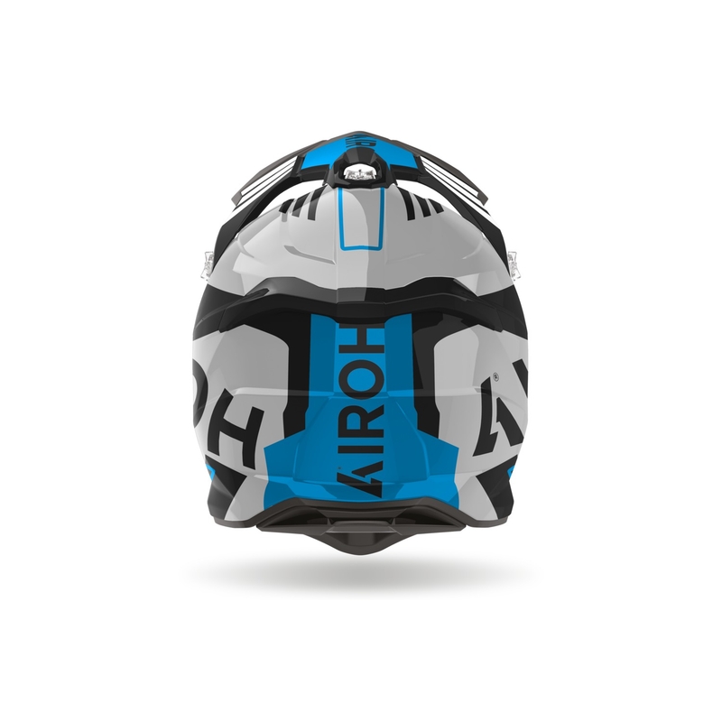 Casco motocross Airoh Strycker Brave 2024 blu-grigio lucido Saldi