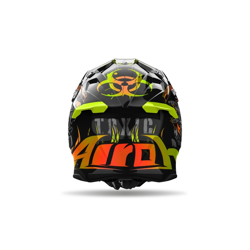 Casco da motocross Airoh Twist 3 Toxic nero-arancione