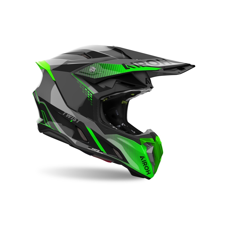 Casco motocross Airoh Twist 3 Shard verde lucido
