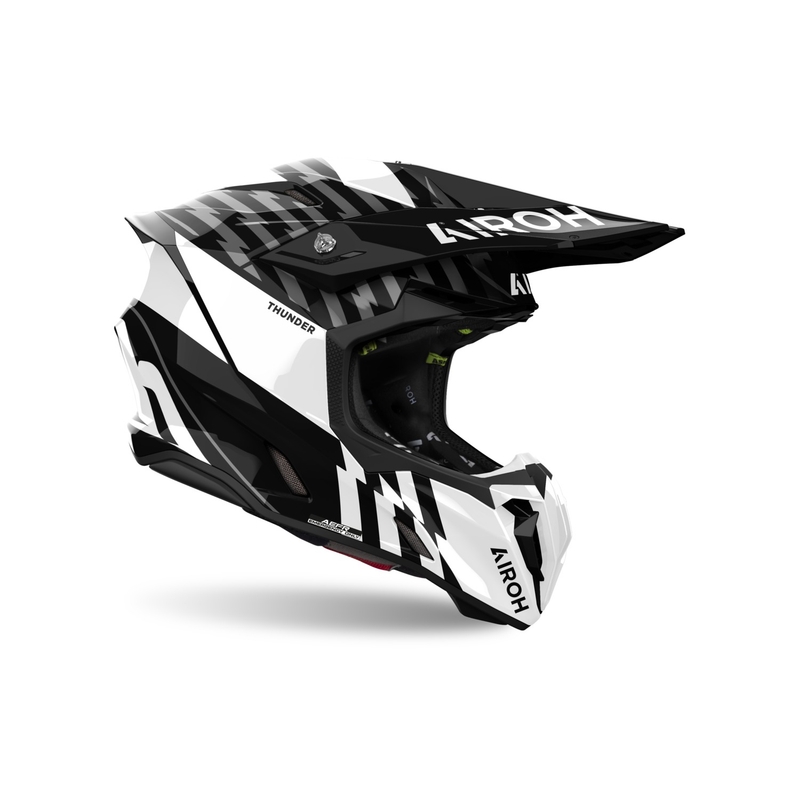 Casco motocross Airoh Twist 3 Thunder nero-bianco lucido