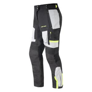Pantaloni moto donna Street Racer Hilax nero-grigio-giallo fluo
