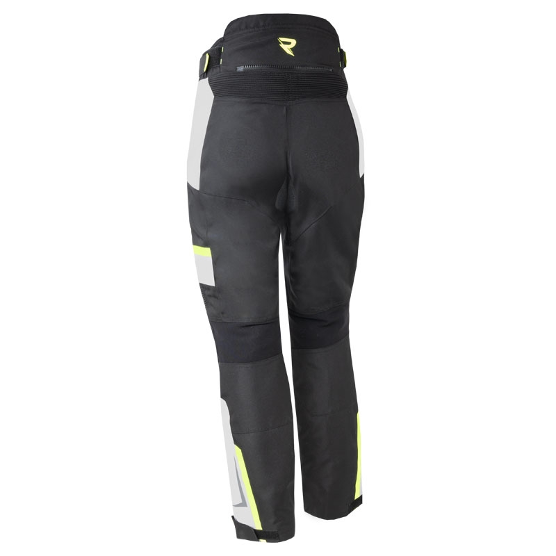 Pantaloni moto donna Street Racer Hilax nero-grigio-giallo fluo