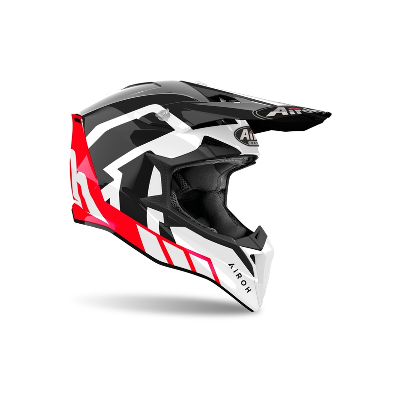 Casco motocross Airoh Wraaap Reloaded rosso lucido