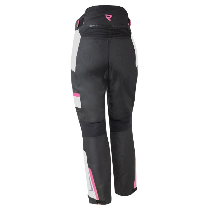 Pantaloni da moto Street Racer Hilax donna nero-grigio-rosa
