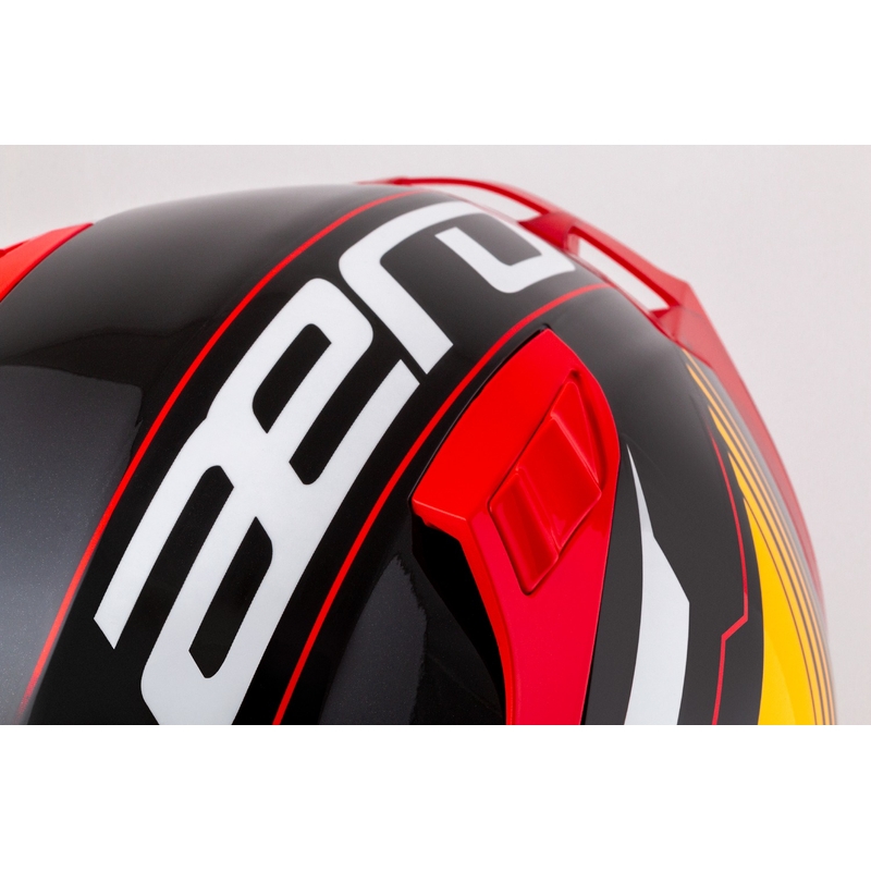 Casco moto integrale Cassida Aero Drome perla nero-arancio-rosso-bianco