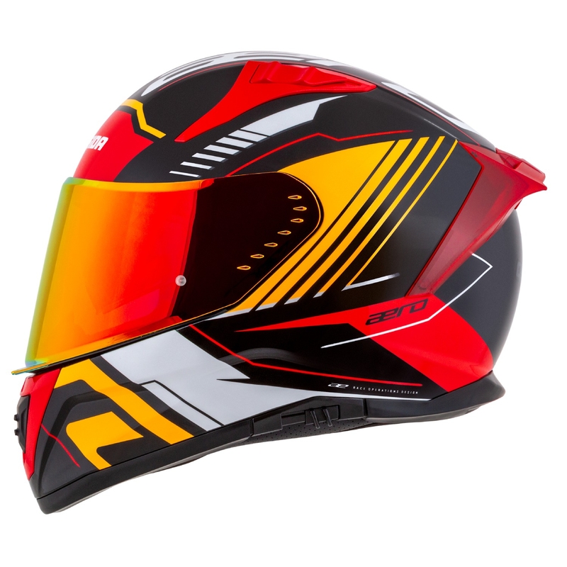 Casco moto integrale Cassida Aero Drome perla nero-arancio-rosso-bianco