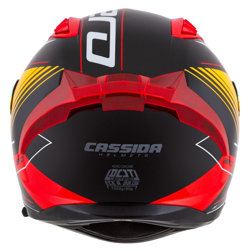 Casco moto integrale Cassida Aero Drome perla nero-arancio-rosso-bianco
