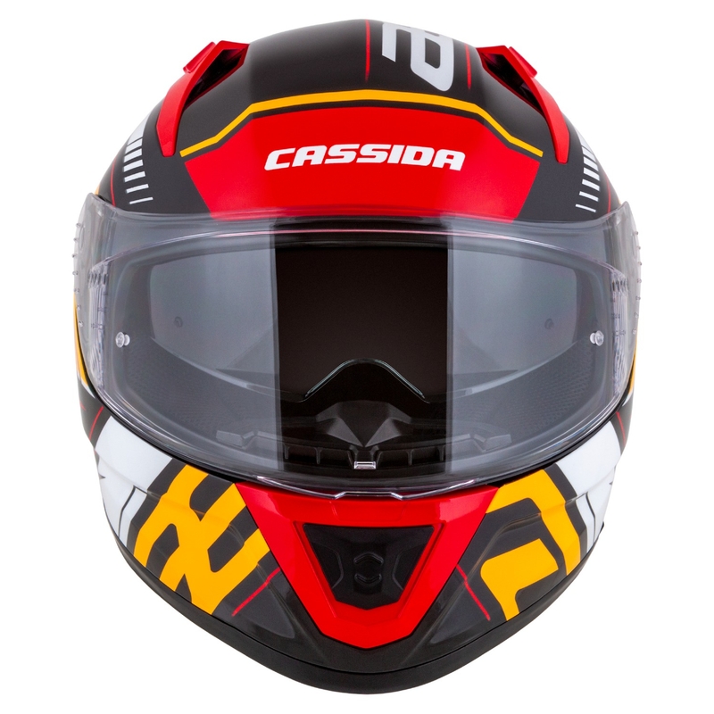 Casco moto integrale Cassida Aero Drome perla nero-arancio-rosso-bianco