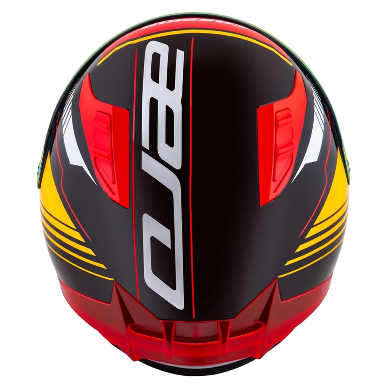 Casco moto integrale Cassida Aero Drome perla nero-arancio-rosso-bianco