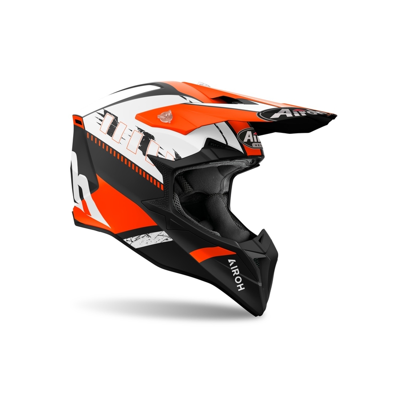 Casco motocross Airoh Wraaap Feel arancione opaco
