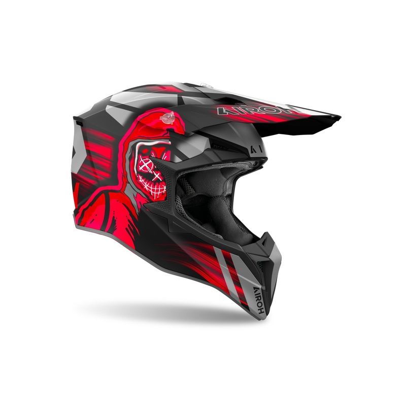 Casco da motocross Airoh Wraaap Cyber rosso opaco