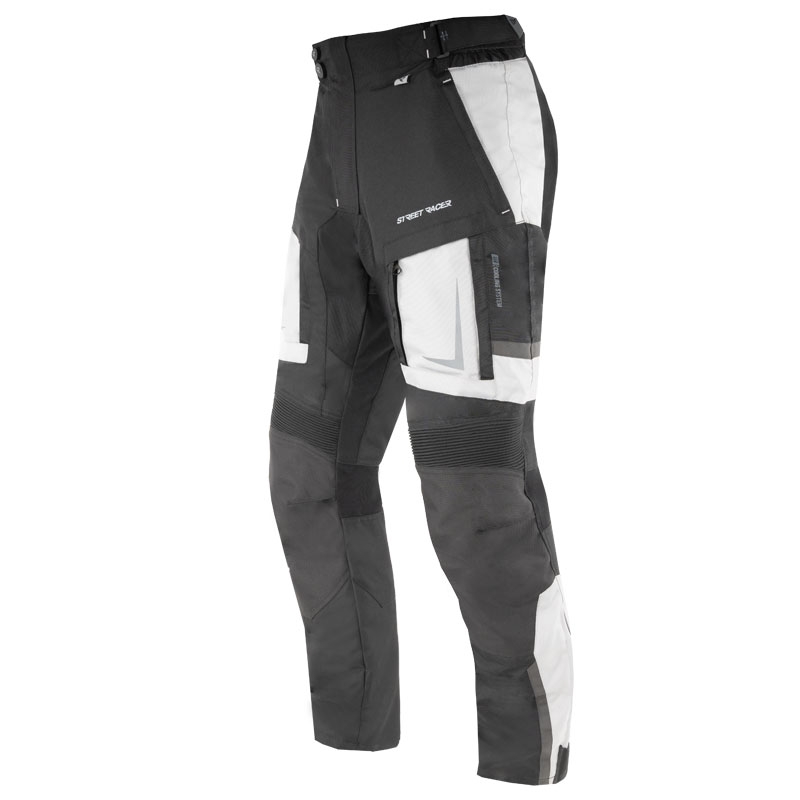 Pantaloni da moto Street Racer Hilax neri e grigi