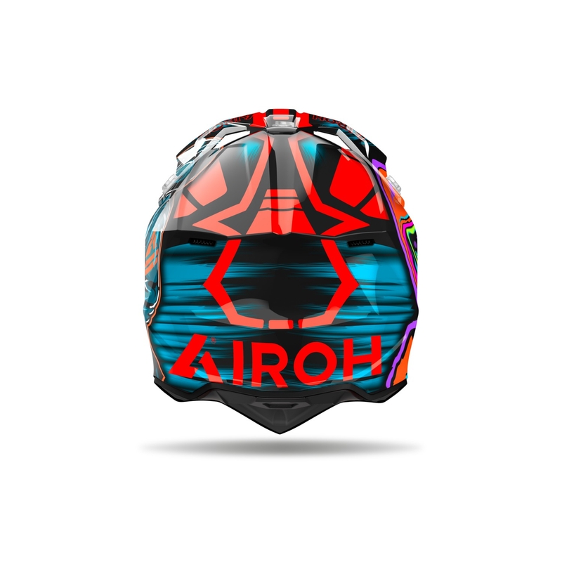 Casco da motocross Airoh Wraaap Cyber arancione lucido