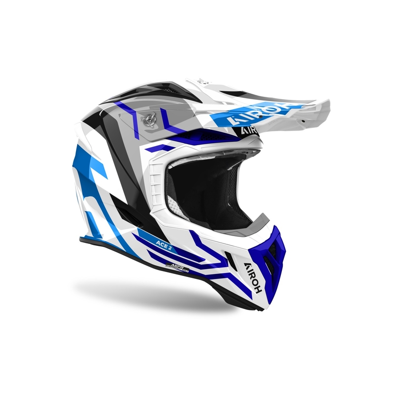 Casco da motocross Airoh Aviator Ace 2 Ground blu lucido