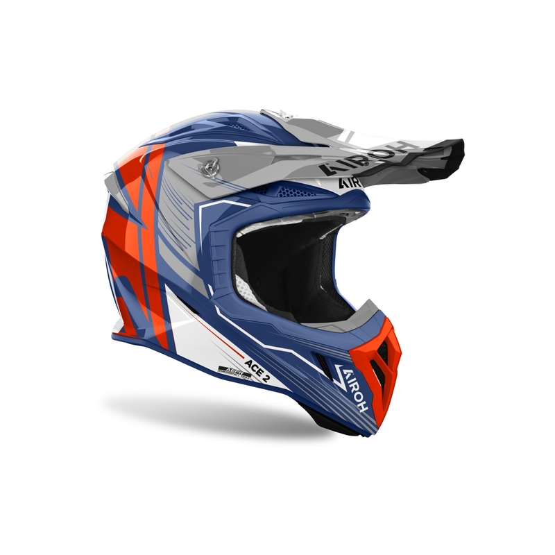 Casco da motocross Airoh Aviator Ace 2 Engine blu lucido