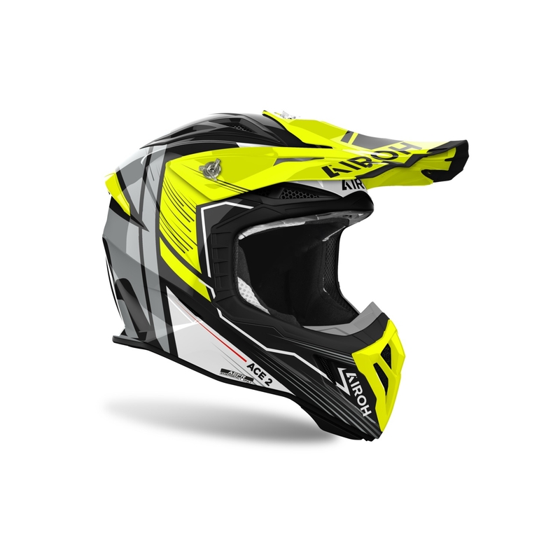 Casco da motocross Airoh Aviator Ace 2 Engine Giallo lucido