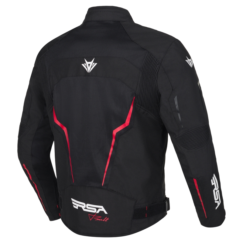 Giacca da moto RSA Bolt nero-bianco-rosso
