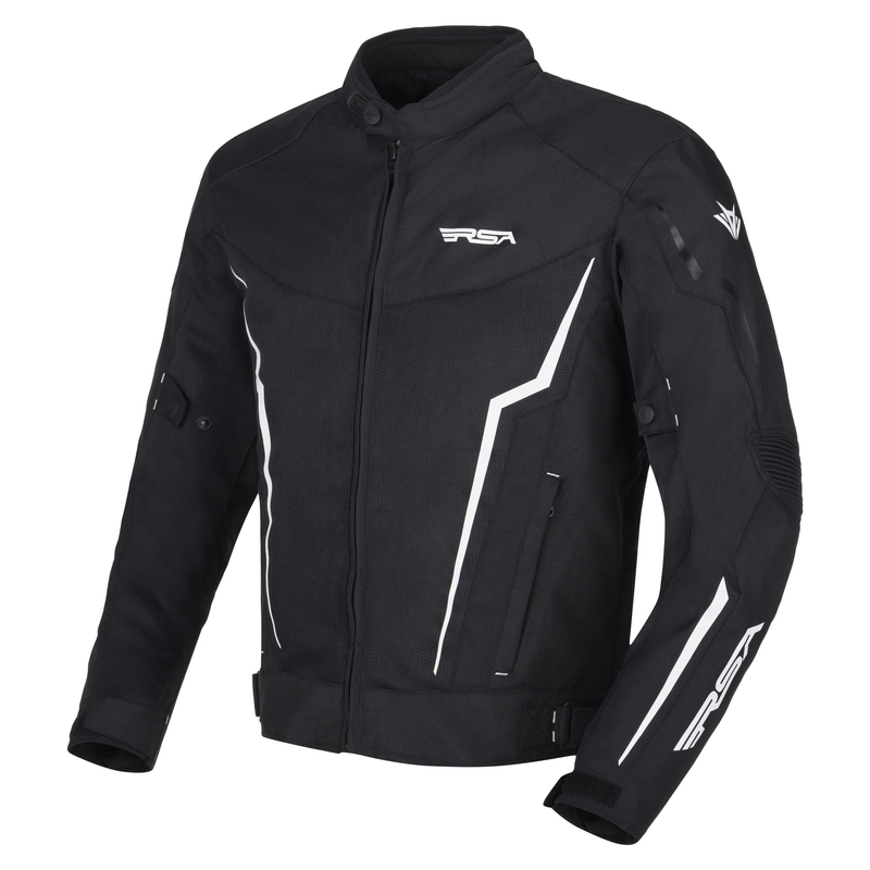Giacca da moto RSA Bolt bianca e nera