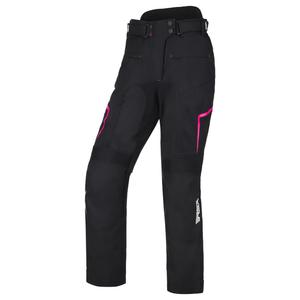 Pantaloni da moto RSA Bolt nero, bianco e rosa da donna