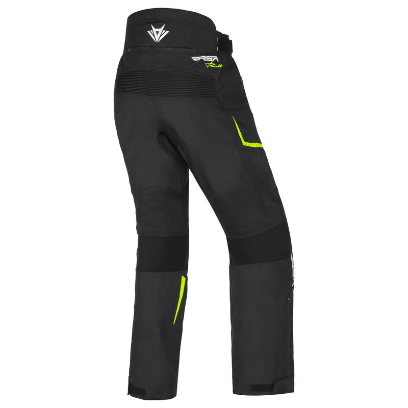 Pantaloni da moto da donna RSA Bolt Nero-Bianco-Giallo Fluo