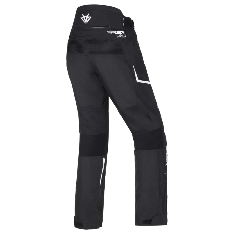 Pantaloni da moto RSA Bolt bianco e nero da donna