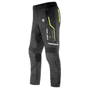 Pantaloni moto Street Racer Flex nero-giallo fluo