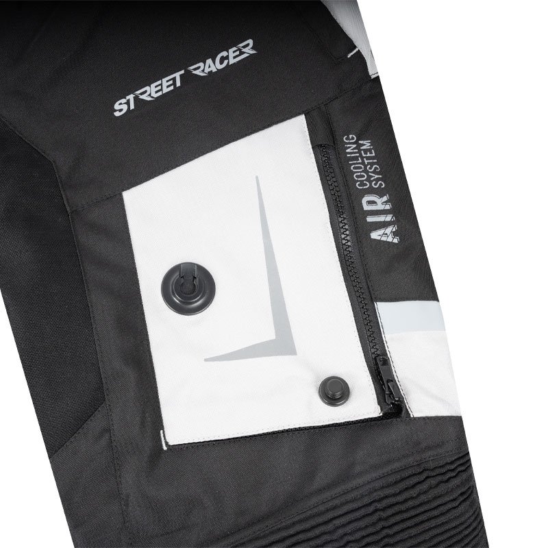 Pantaloni moto Street Racer All Season neri e grigi