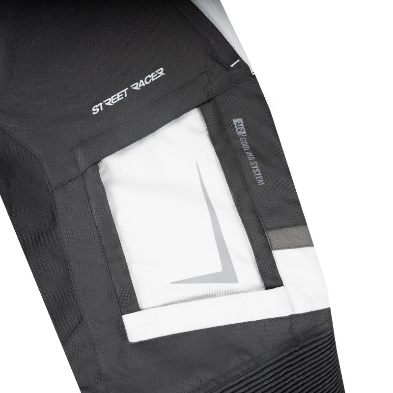 Pantaloni da moto Street Racer Hilax neri e grigi