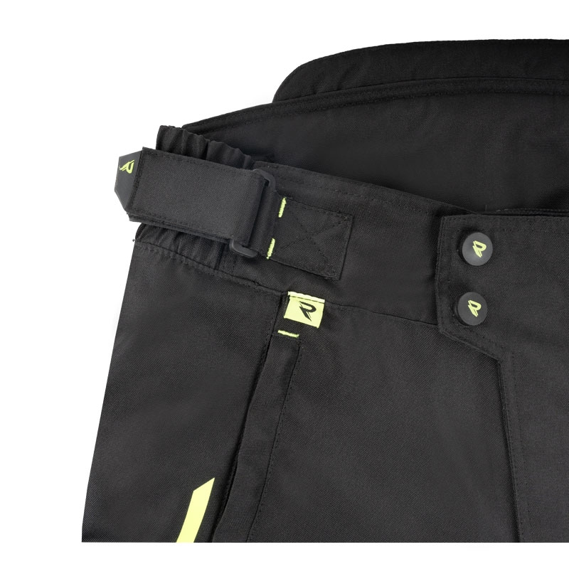 Pantaloni moto Street Racer Flex nero-giallo fluo