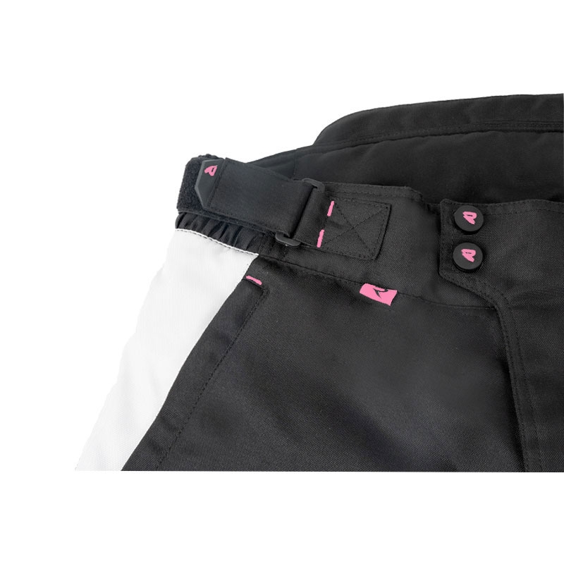 Pantaloni da moto Street Racer Hilax donna nero-grigio-rosa