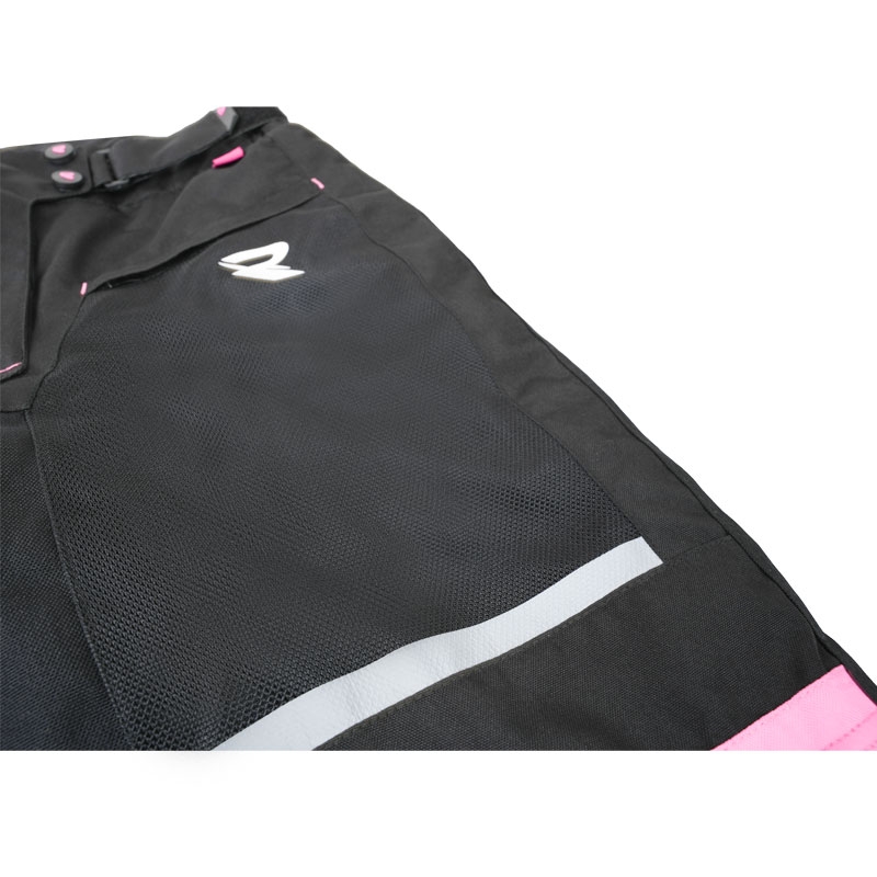 Pantaloni moto da donna Street Racer Betty II Air nero-rosa