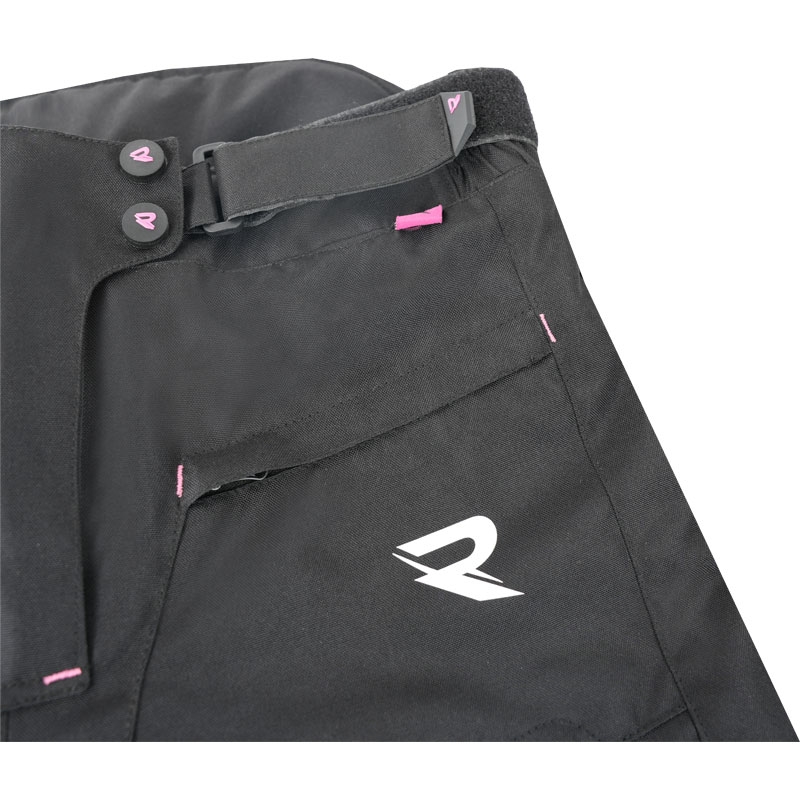 Pantaloni da moto Street Racer Betty II neri e rosa da donna