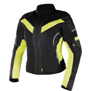Giacca moto donna Street Racer Betty II Air nero-giallo fluo