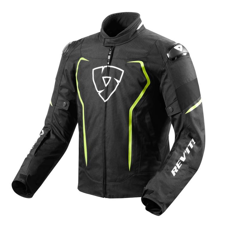 Giacca da moto Revit Vertex H2O nero-giallo fluo Saldi