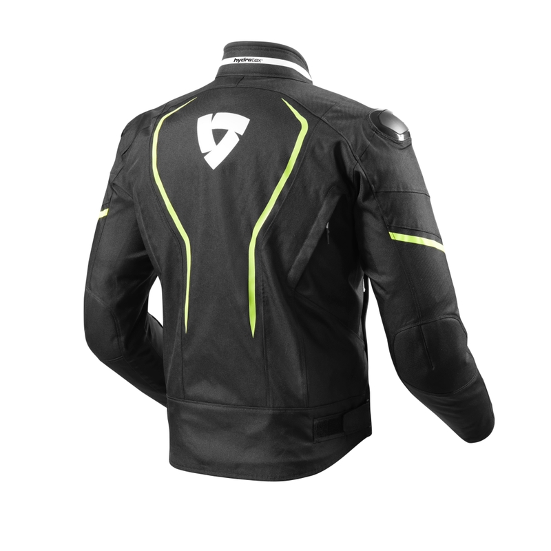 Giacca da moto Revit Vertex H2O nero-giallo fluo Saldi