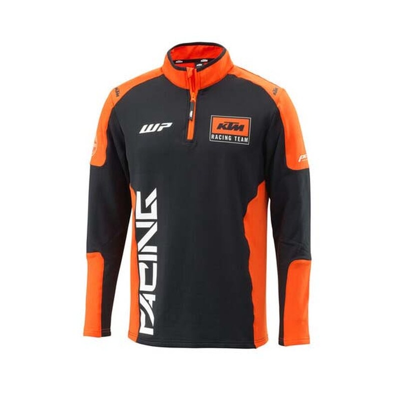Felpa con cappuccio KTM Team Halfzip nero-arancio