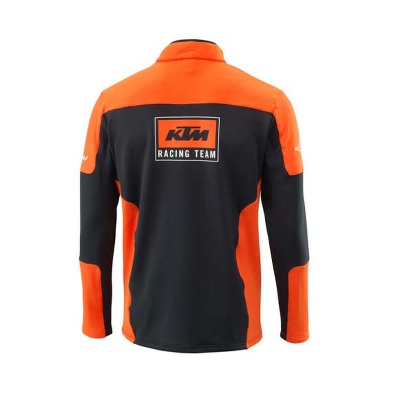 Felpa con cappuccio KTM Team Halfzip nero-arancio
