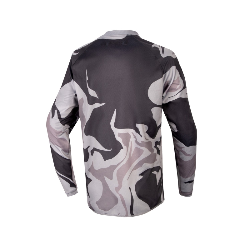 Maglia da motocross per bambini Alpinestars Racer Tactical 2024 grigio mimetico-giallo fluo-nero