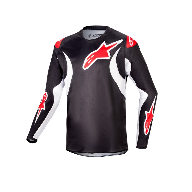 Maglia da motocross da bambino Alpinestars Racer Lucent 2024 nero-bianco-rosso