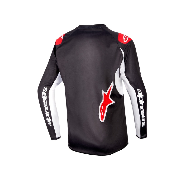 Maglia da motocross da bambino Alpinestars Racer Lucent 2024 nero-bianco-rosso