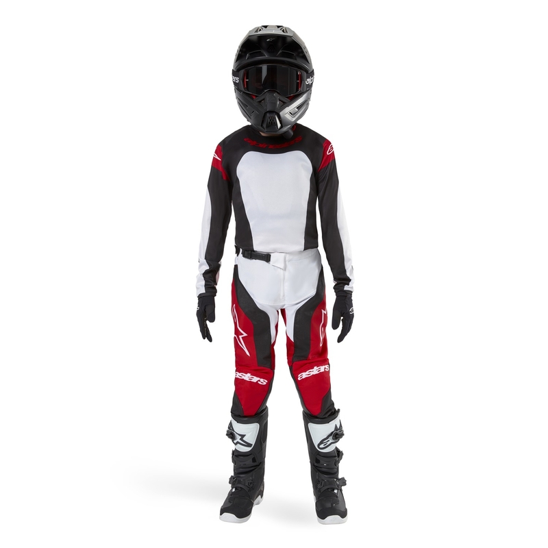 Maglia da motocross per bambini Alpinestars Racer Ocuri rosso-bianco-nero
