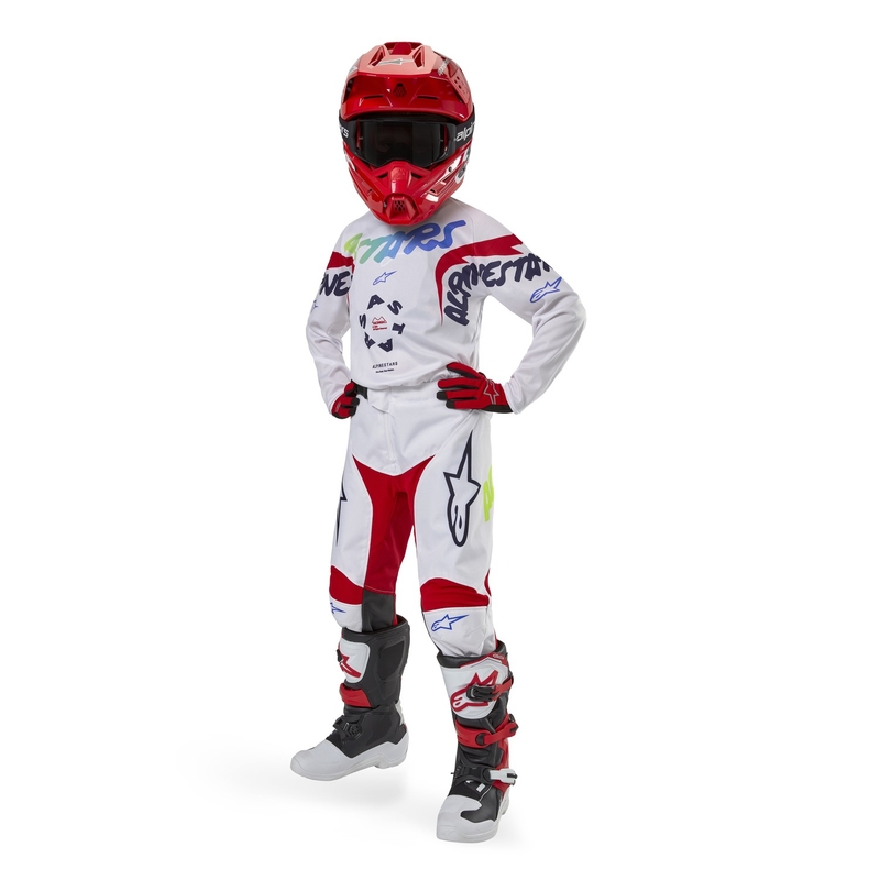 Maglia da motocross per bambini Alpinestars Racer Hana di colore bianco