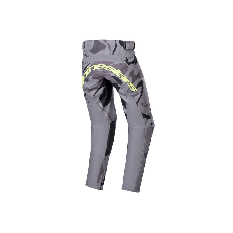 Alpinestars Racer Tactical 2024 Pantaloni da motocross per bambini grigio camo-giallo fluo-nero