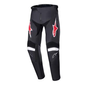 Pantaloni da motocross per bambini Alpinestars Racer Lucent neri-bianchi-rossi