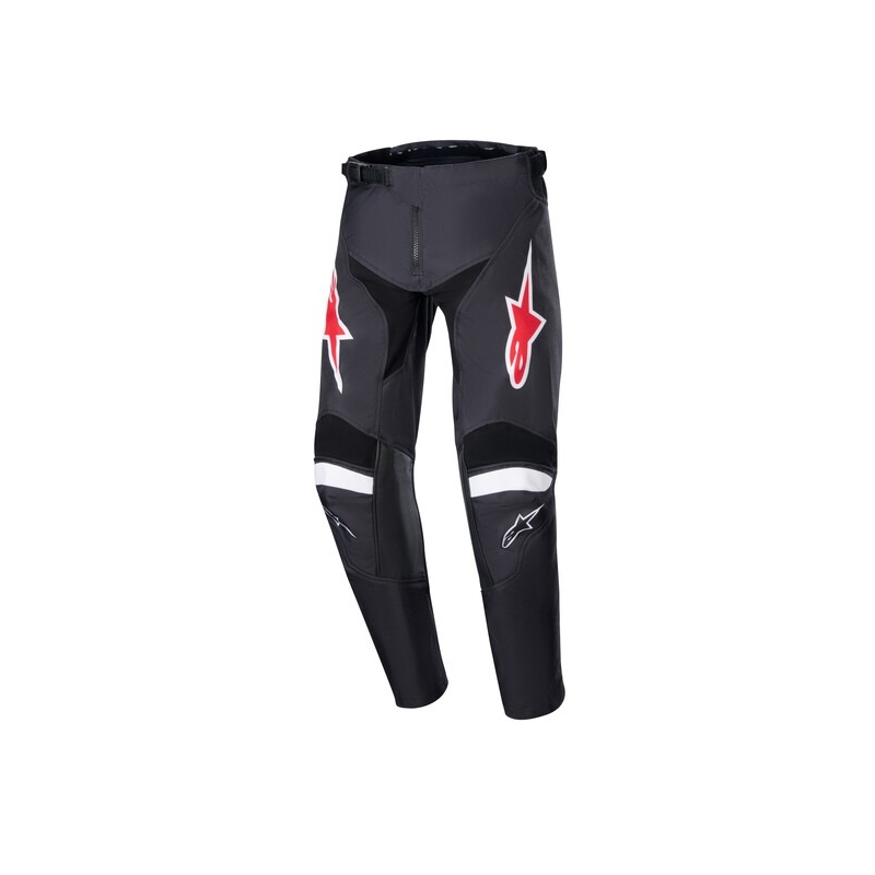 Pantaloni da motocross per bambini Alpinestars Racer Lucent neri-bianchi-rossi